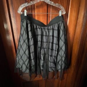 Tulle Black and White Plaid Women's Torrid Skirt